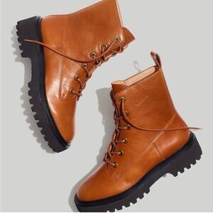 Madewell Brown Lace-Up Boots Like New